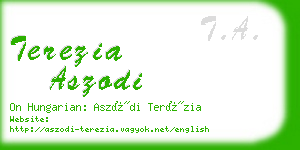 terezia aszodi business card